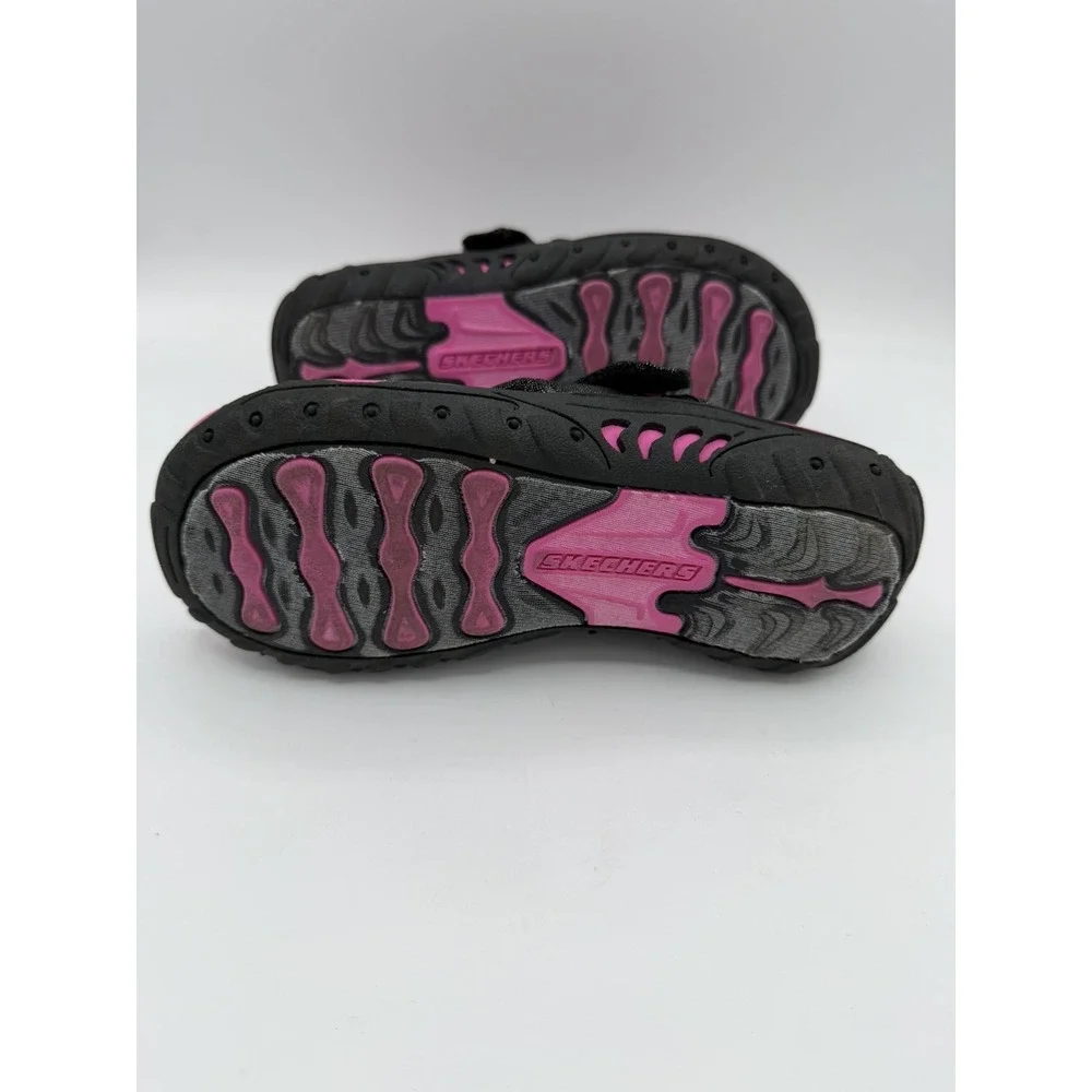 Skechers Reggae Girls Summer Sandals Black/Pink Sandals - Size 13